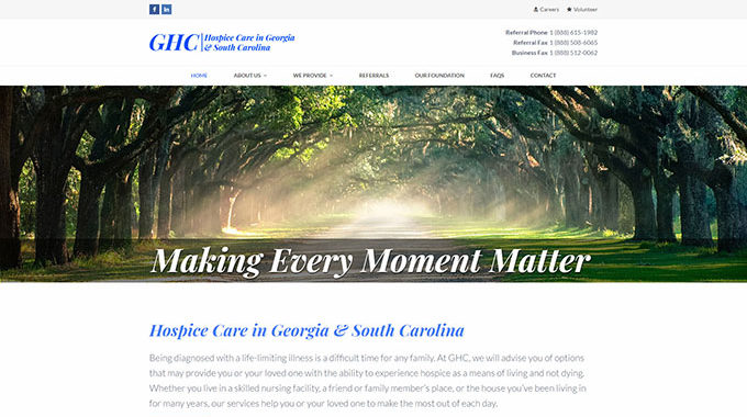 Georgia Hospice Care Website - Speros - Savannah, GA